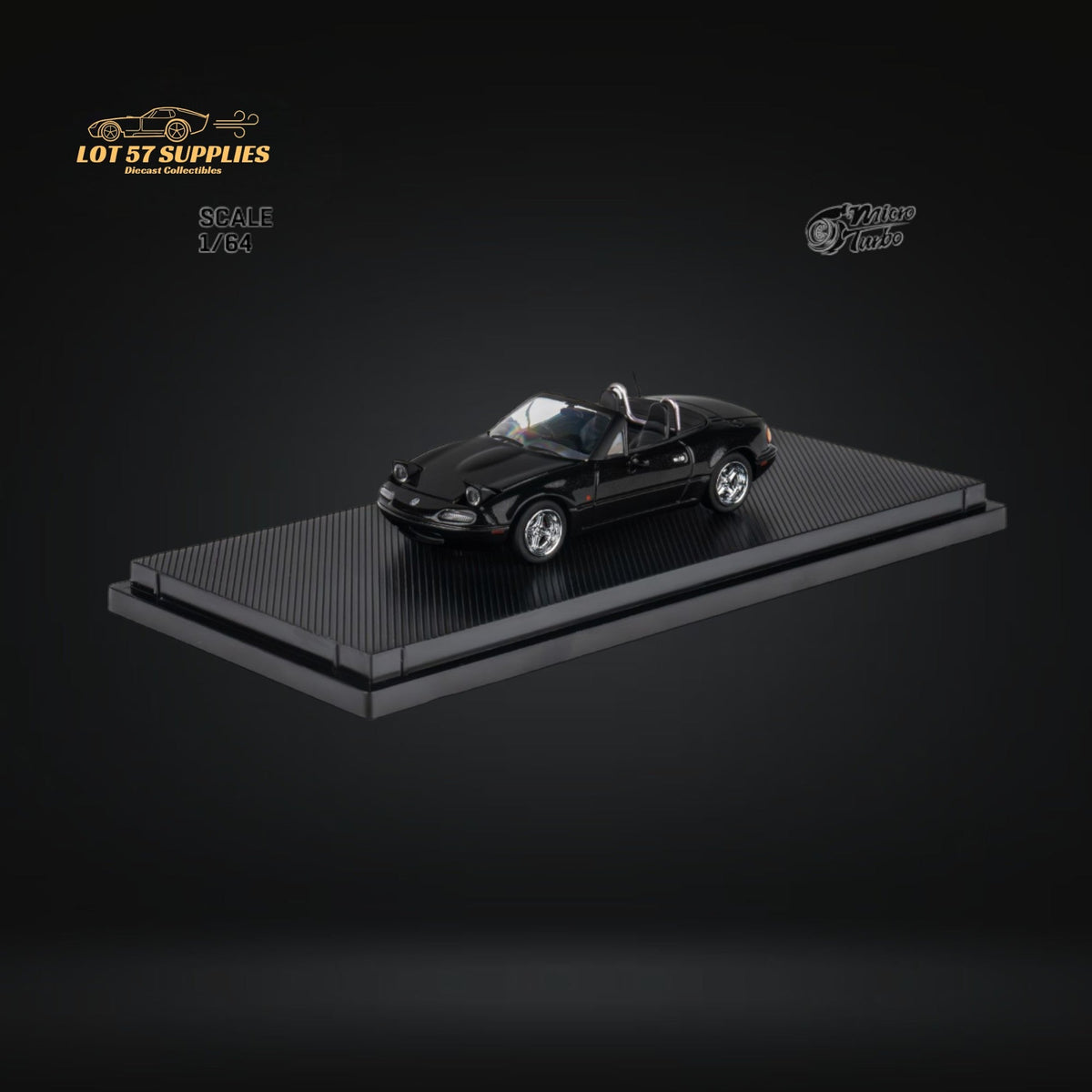 MicroTurbo Eunos Roadster MX-5 Customized Metallic Black 1:64