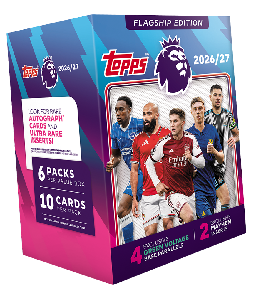 2026/27 Topps Premier League Flagship Soccer Blaster Value Box - 6 packs