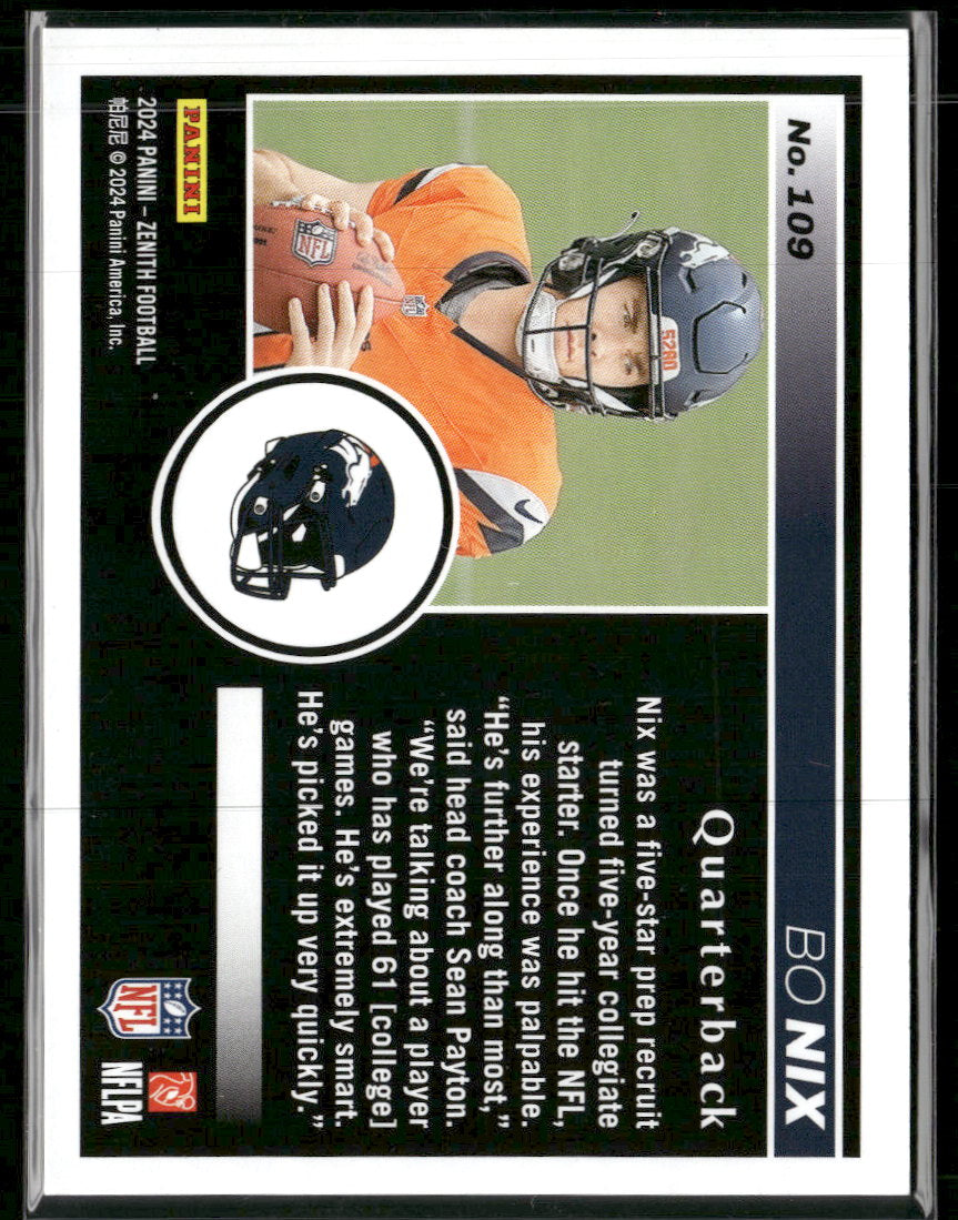 2024 Panini Zenith Red Zone Red Bo Nix Rookie #/50 #109