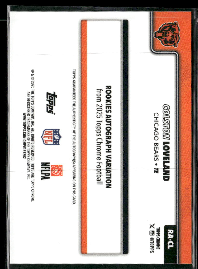 2025 Topps Chrome Rookie Auto Colston Loveland #RA-CL