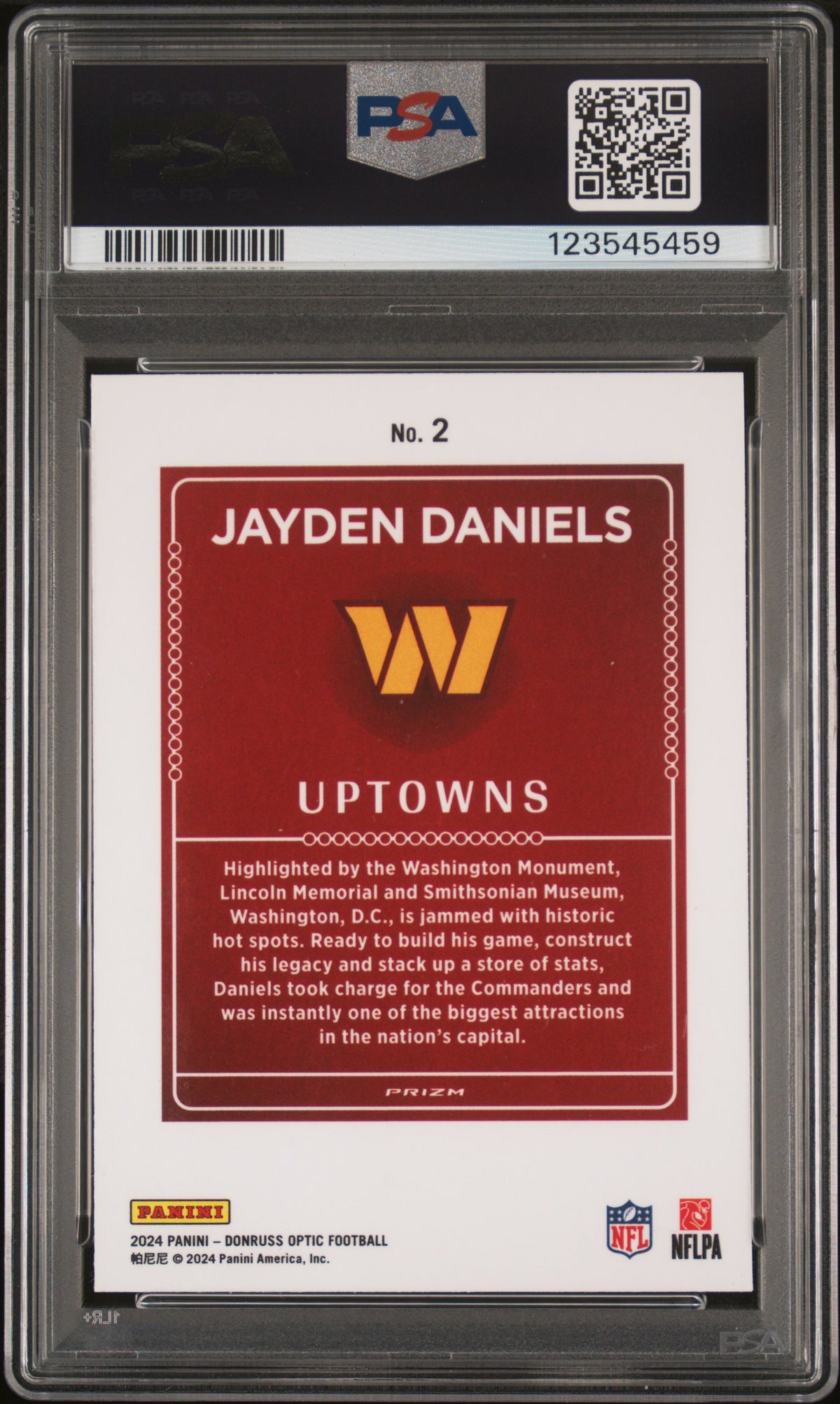 2024 Panini Donruss Optic Uptowns Jayden Daniels 10 PSA #2
