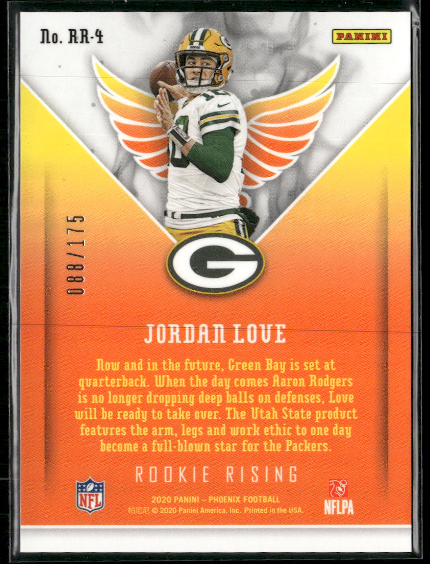 2020 Panini Phoenix Rookie Rising Teal Jordan Love #/175 #RR-4