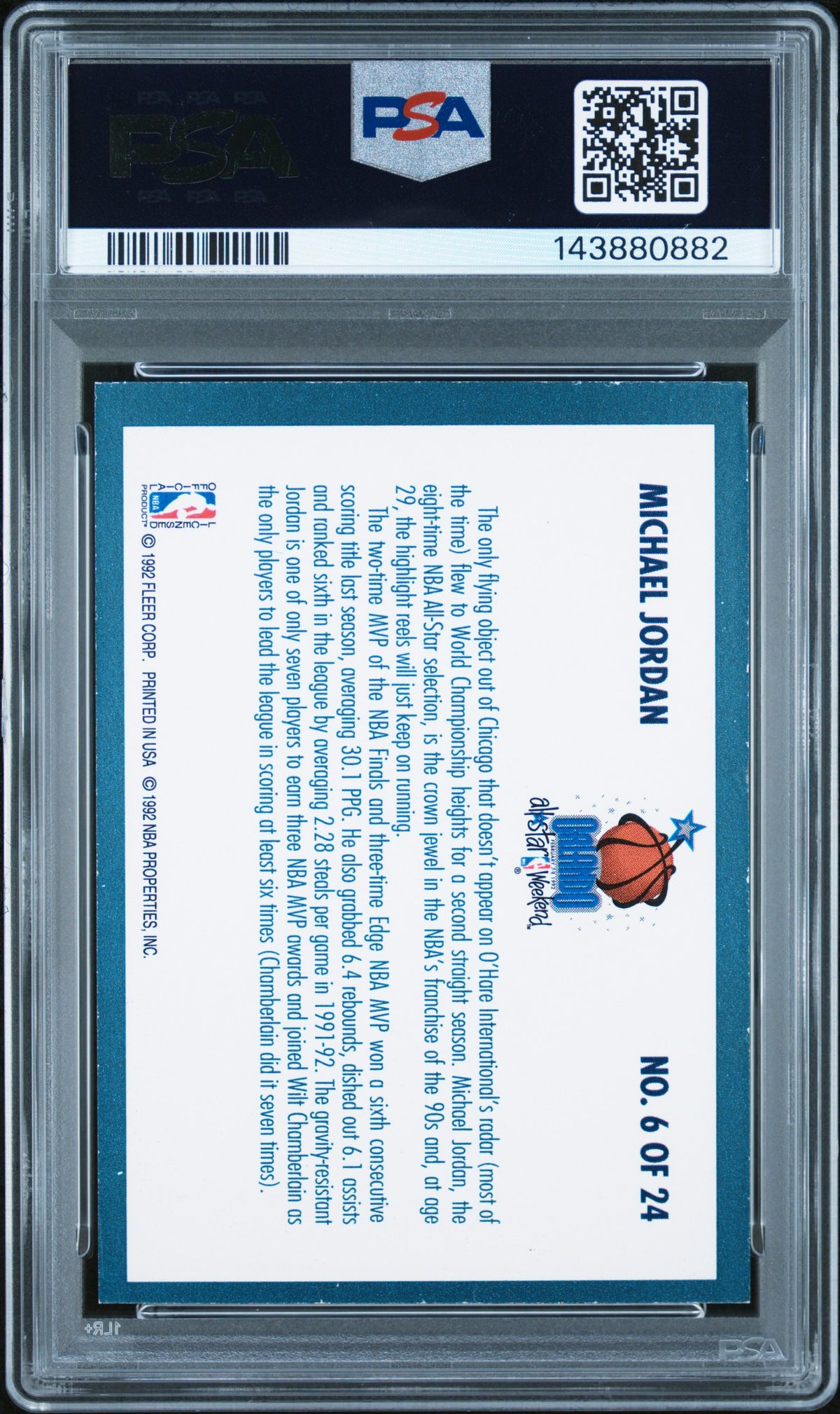 1992 Fleer All-Stars Michael Jordan 7 PSA #6