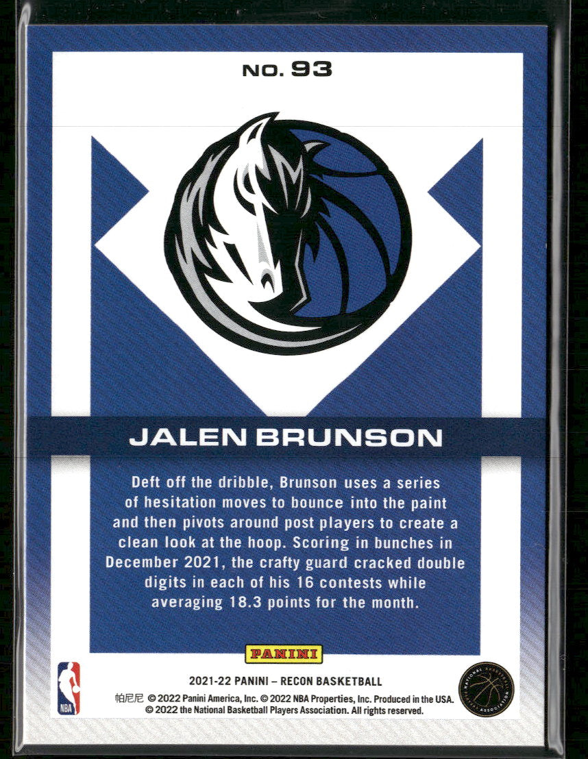 2021-22 Panini Recon Holo Gold Jalen Brunson #/10 #93