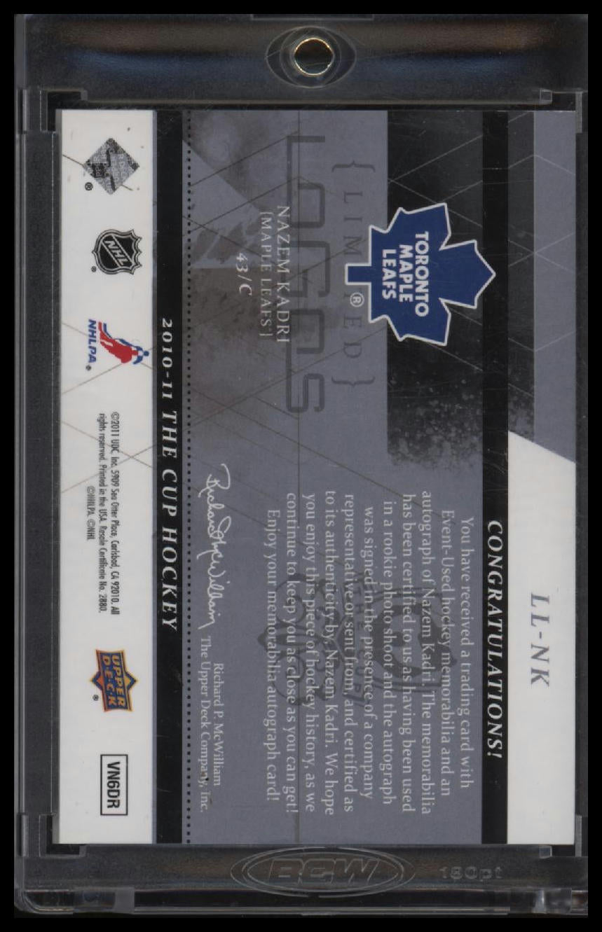 2010-11 Upper Deck The Cup Limited Logos Autographs Nazem Kadri #/50 AU #LL-NK