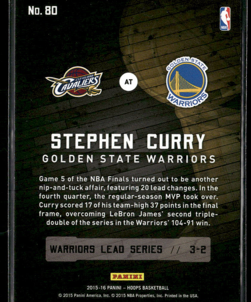 2015-16 Hoops Road to the Finals Stephen Curry #/199 #80