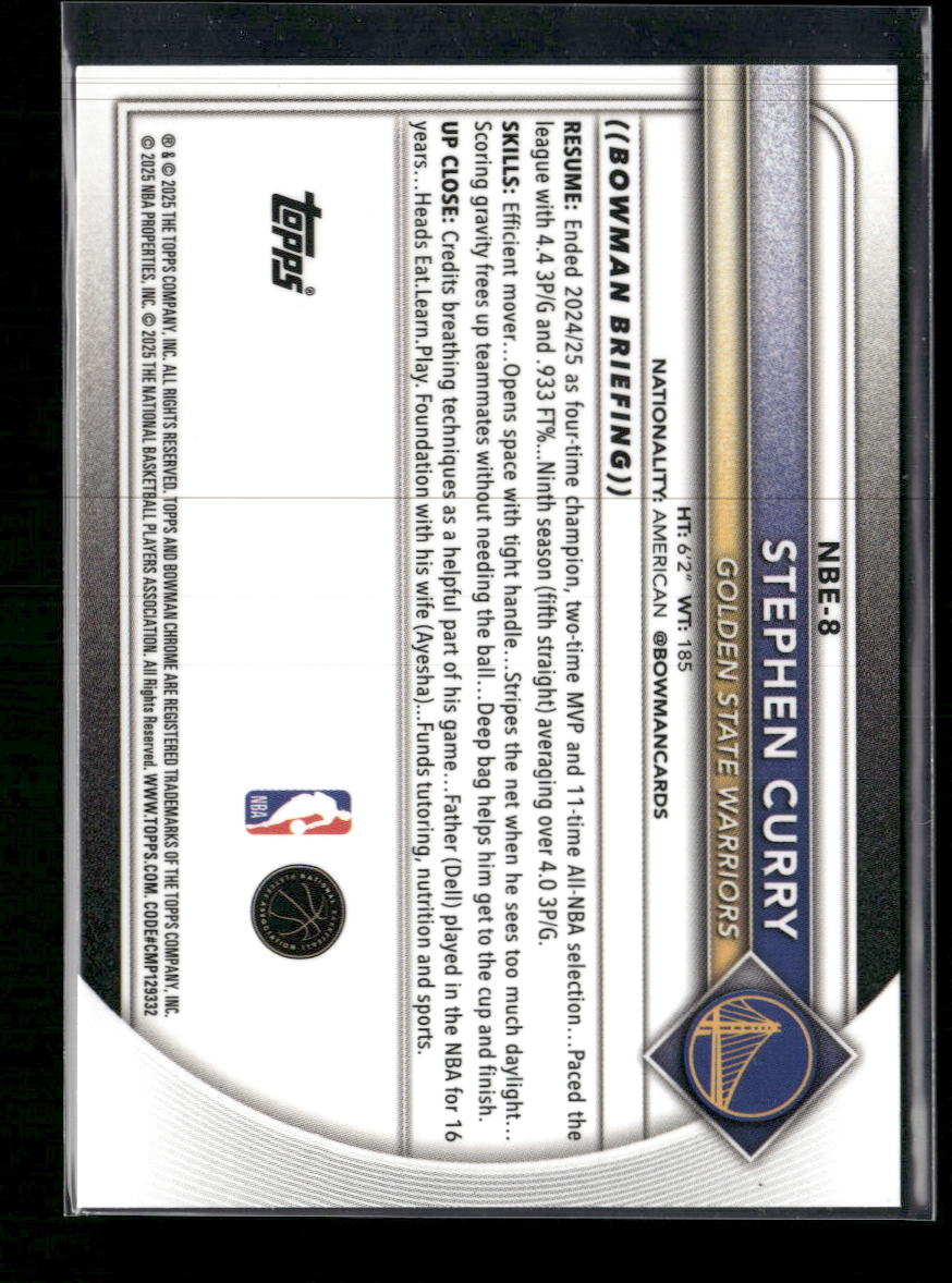 2025-26 Bowman Etched In Glass Variations Stephen Curry #NBE-8