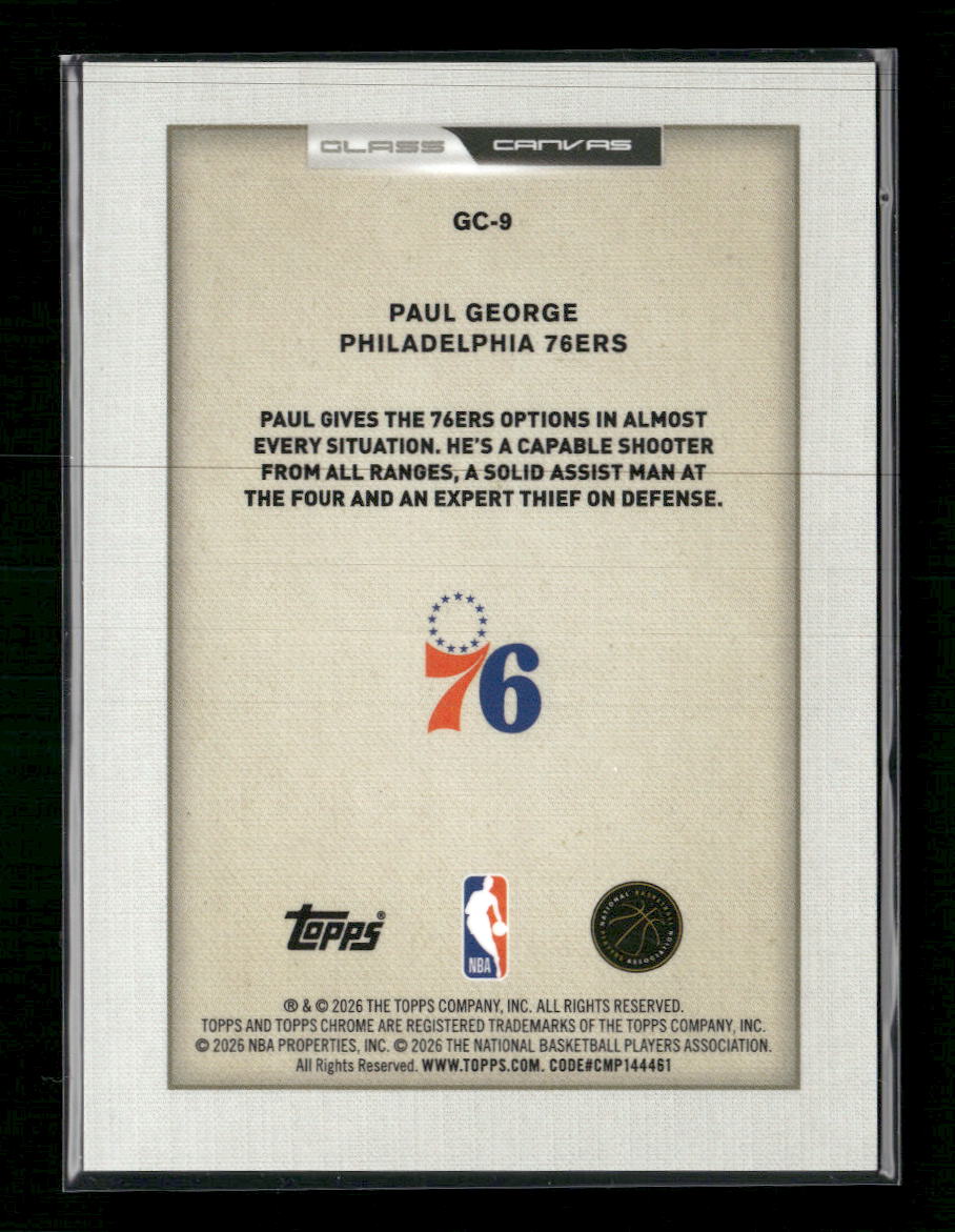 2025-26 Topps Chrome Update Glass Canvas Paul George #GC-9