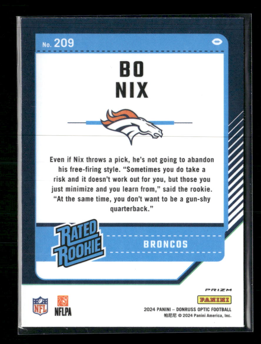 2024 Donruss Optic Holo Bo Nix #209