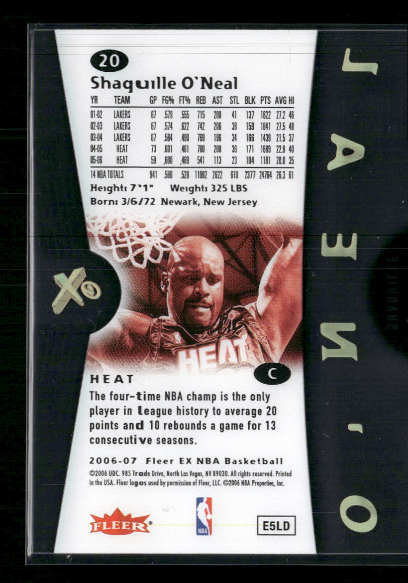 2006 Fleer E-X Shaquille O'Neal #20