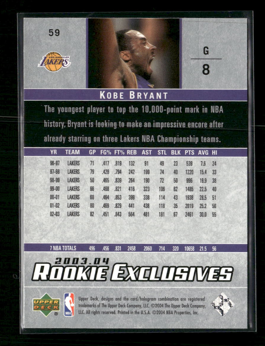 2003-04 Upper Deck Rookie Exclusives Kobe Bryant #59