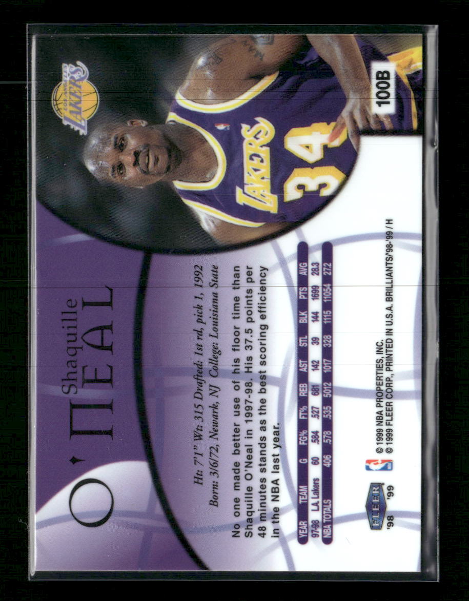 1998-99 Fleer Brilliants Blue Shaquille O'Neal #100B