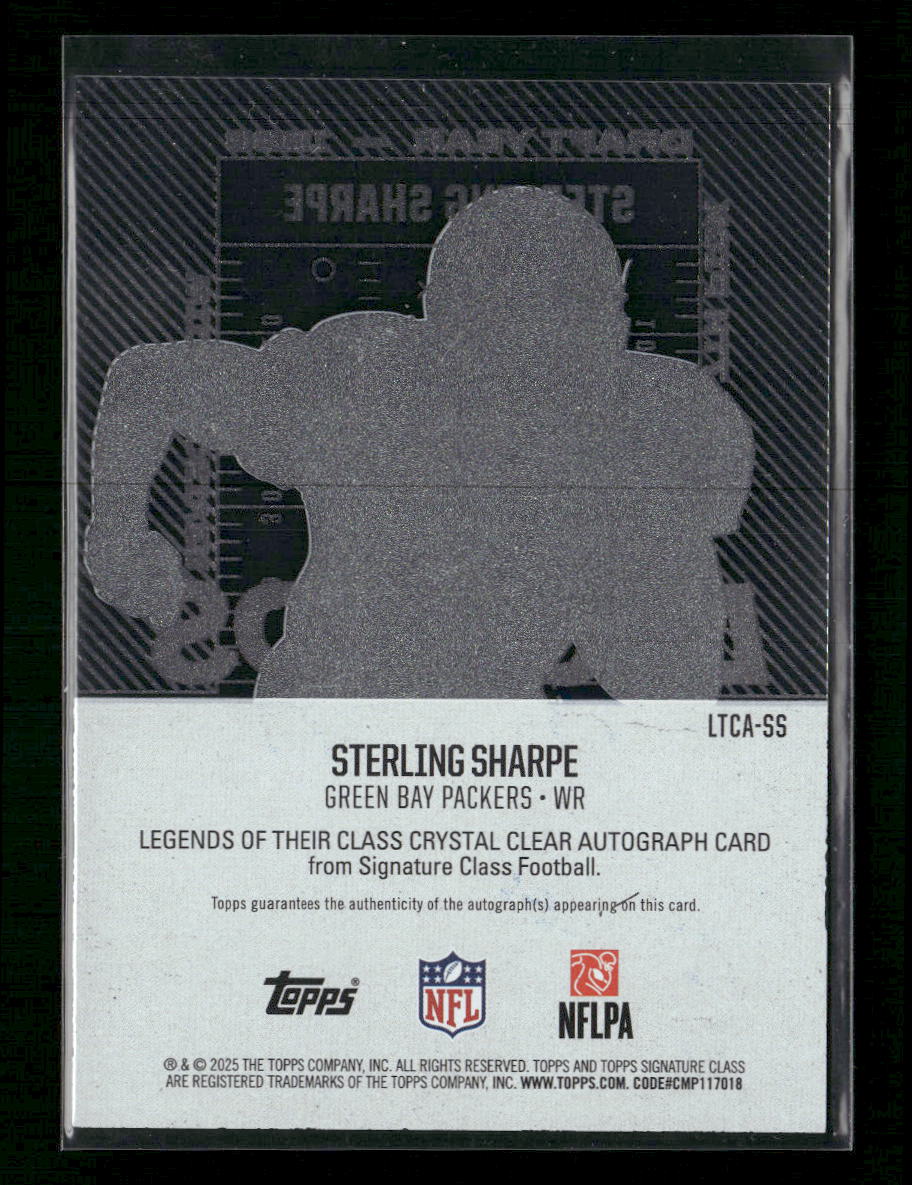 2025 Topps Signature Class Legends Crystal Clear Auto Sterling Sharpe #LTCA-SS