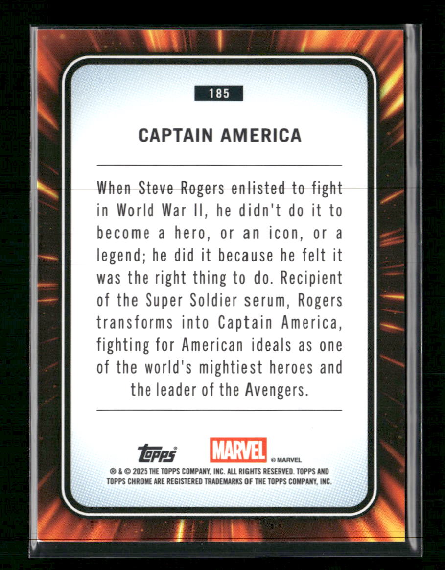 2025 Topps Chrome Marvel Sapphire Captain America #185