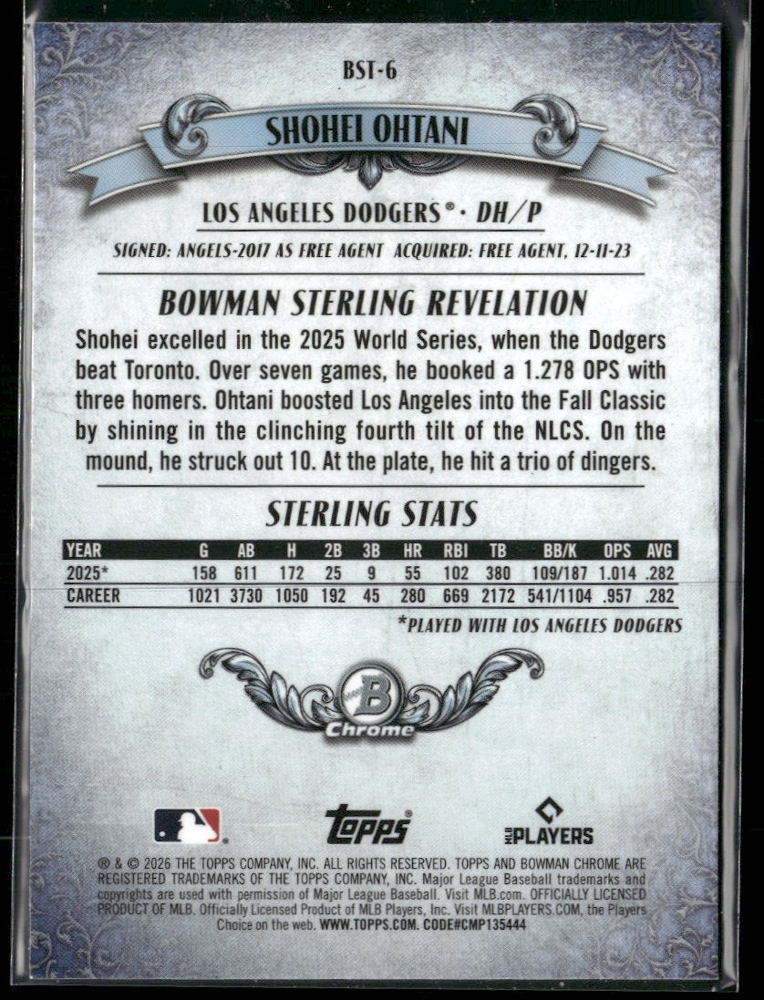 2026 Bowman Bowman Sterling Shohei Ohtani #BST-6