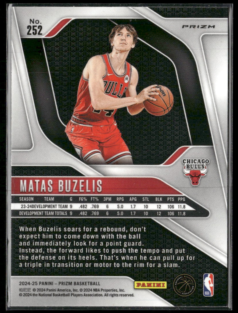 2024-25 Panini Prizm Prizms Red Ice Matas Buzelis #252