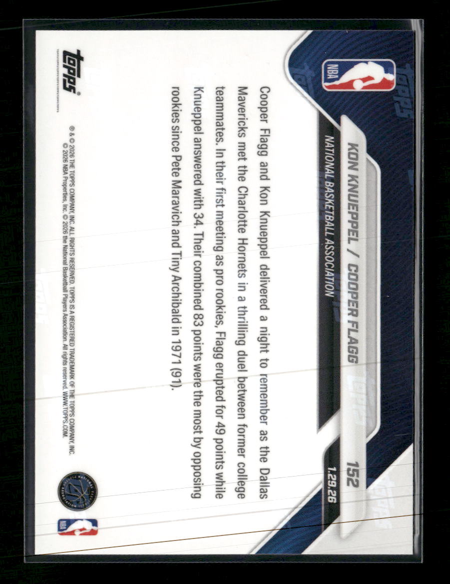 2025-26 Topps Now Kon Knueppel / Cooper Flagg #152