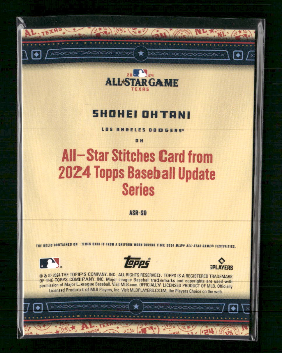 2024 Topps Update All-Star Stitches Relics Black Shohei Ohtani #/199 #ASR-SO