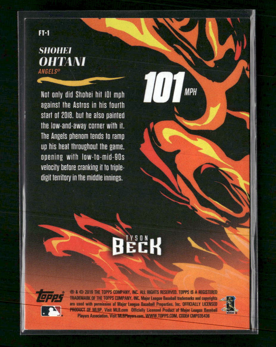 2019 Topps Fire Flamethrowers Gold Minted Shohei Ohtani #FT-1
