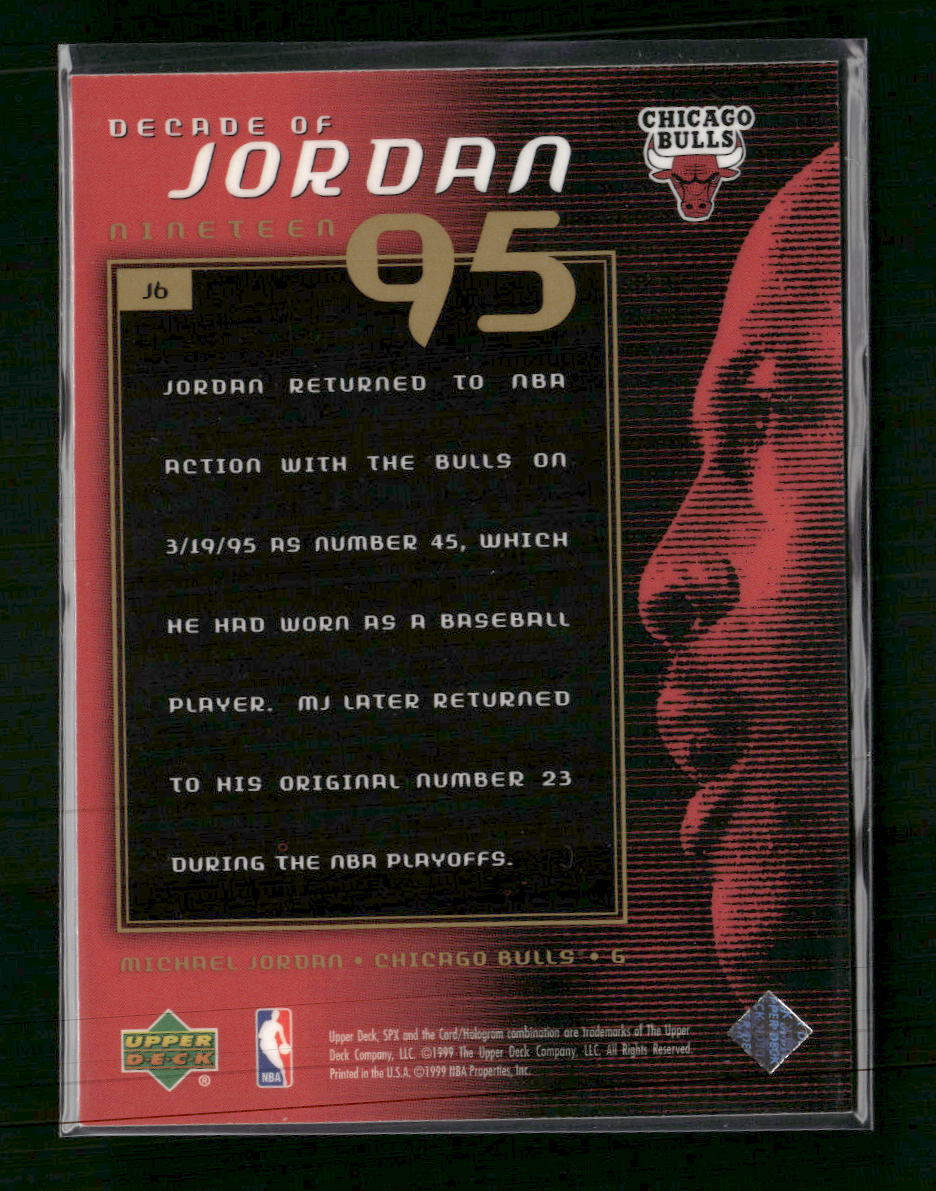 1999-00 SPx Decade of Jordan Michael Jordan #J6