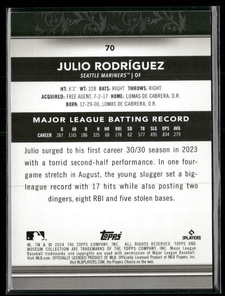 2024 Topps Museum Collection Amethyst Julio Rodríguez #/99 #70