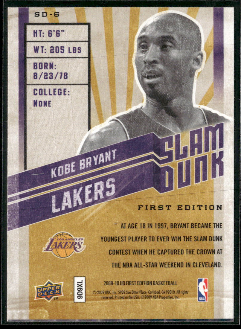 2009-10 Upper Deck First Edition Slam Dunk Kobe Bryant #SD-6