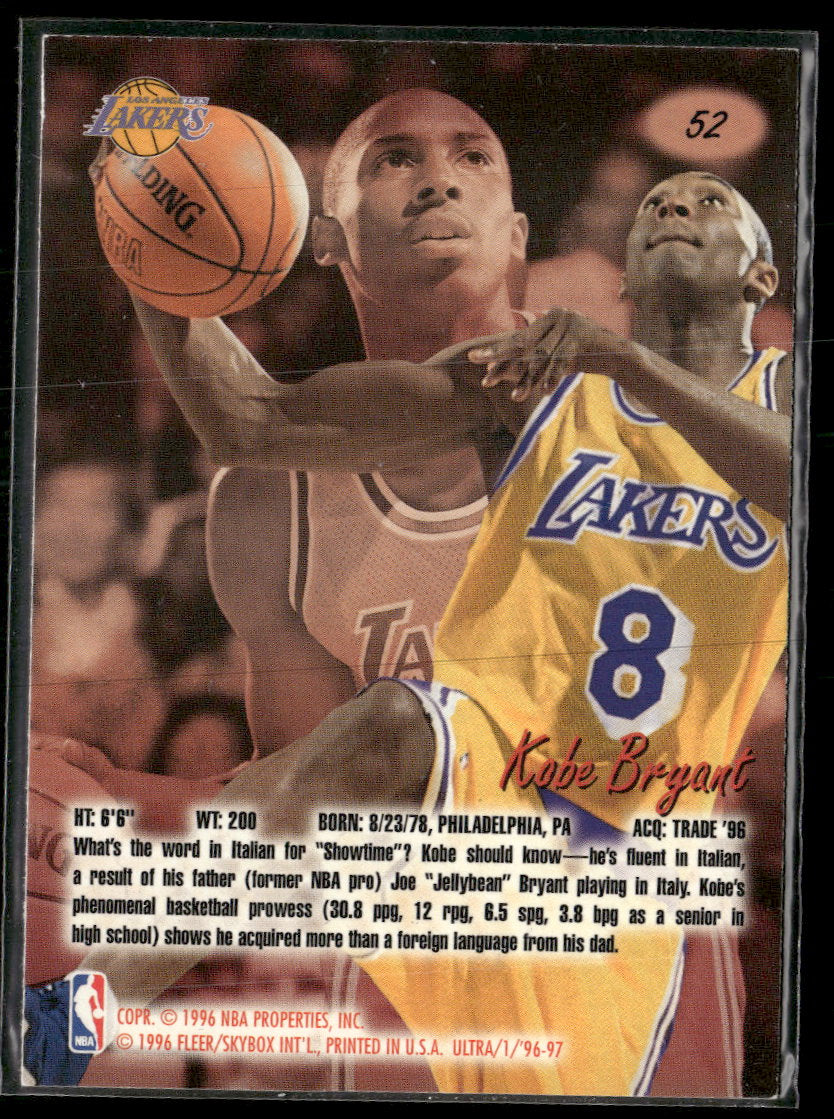 1996-97 Ultra Kobe Bryant RC #52
