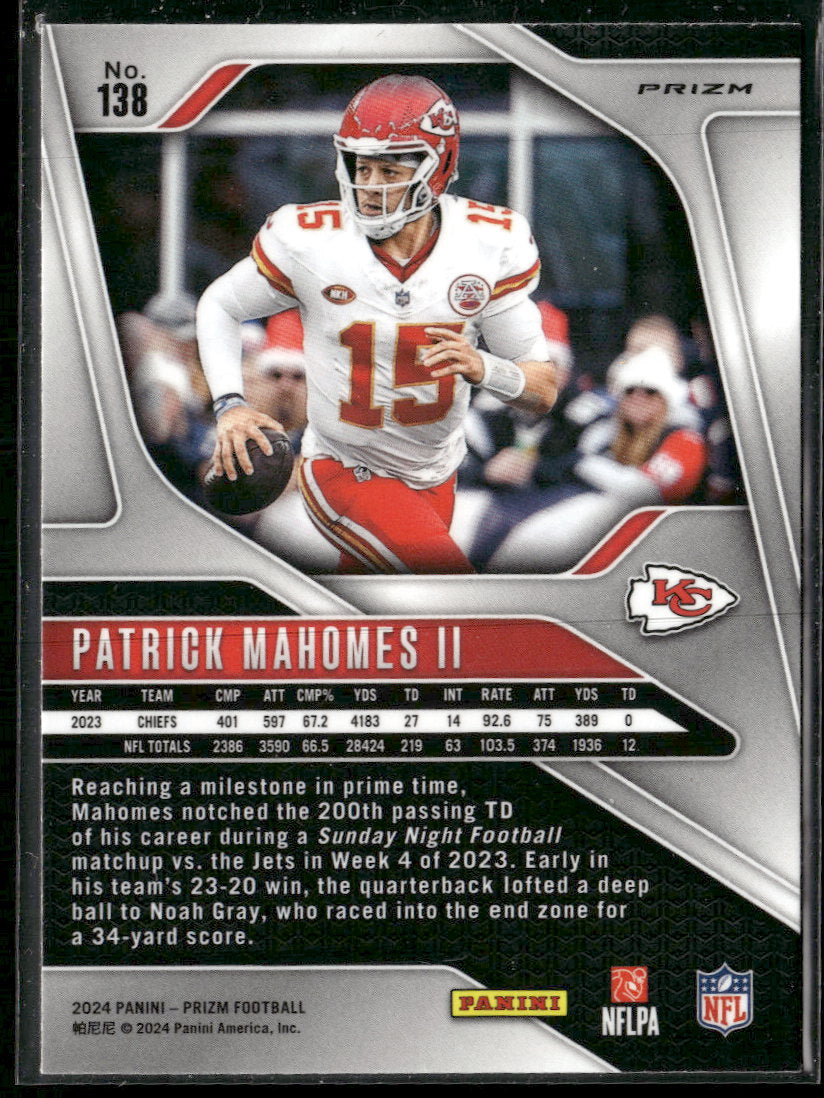 2024 Panini Prizm Red White and Blue Patrick Mahomes II #138