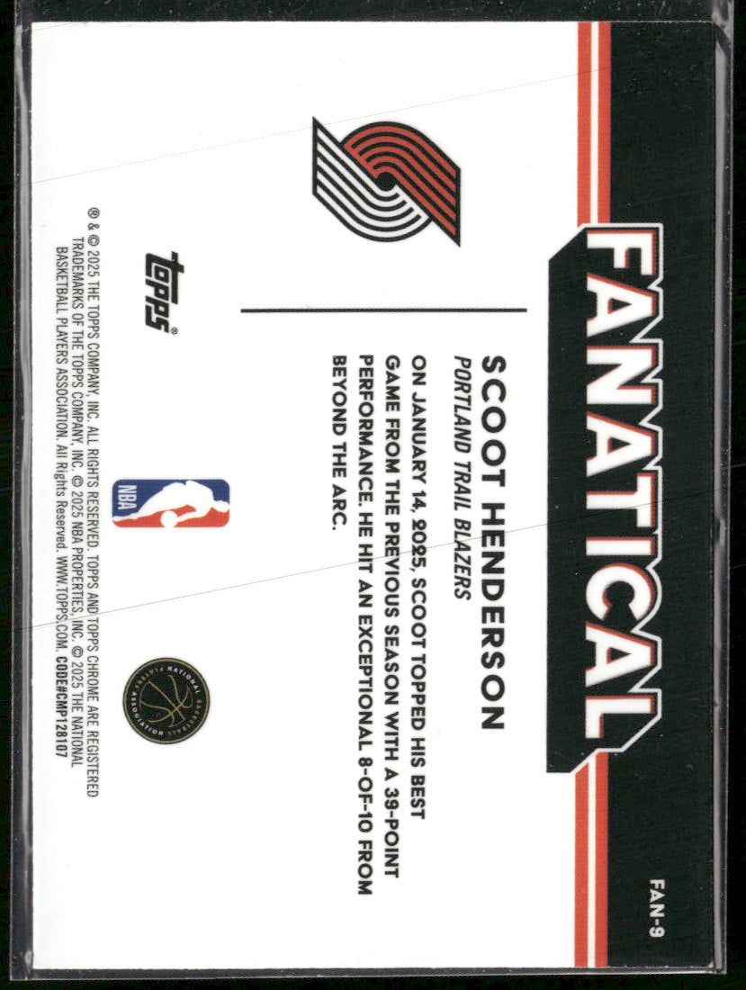 2025-26 Topps Chrome Fanatical Scoot Henderson #FAN-9