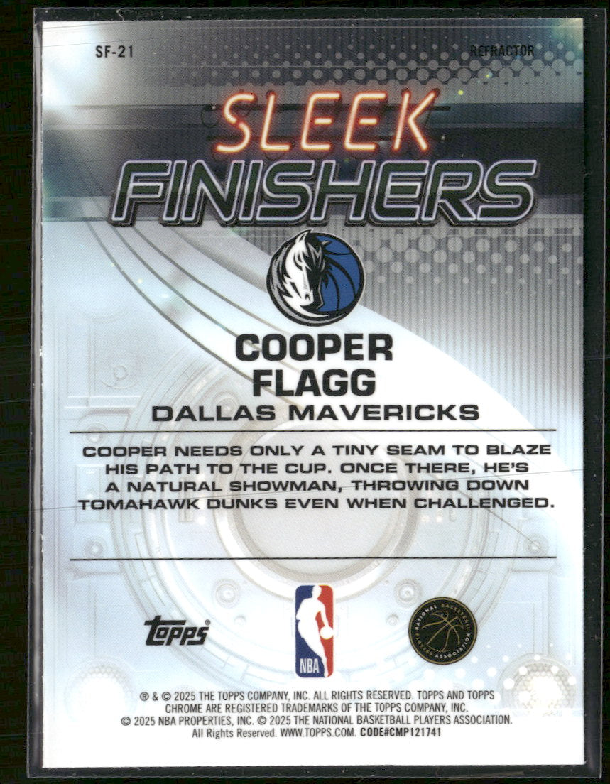 2025-26 Topps Chrome Sleek Finishers Refractor Cooper Flagg #SF-21