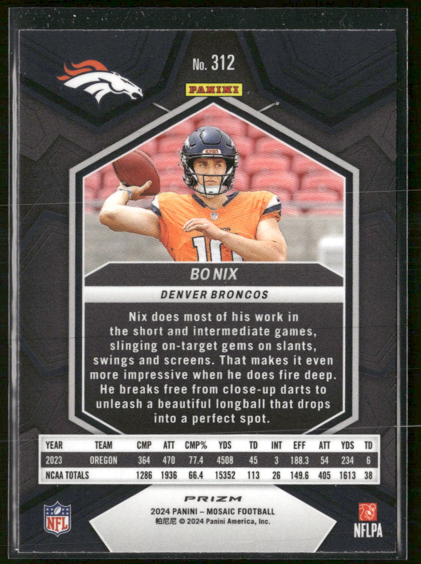 2024 Panini Mosaic Mosaic Green Bo Nix #312