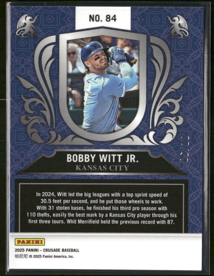 2025 Panini Crusade Crusade Gold Bobby Witt Jr. #/10 #84