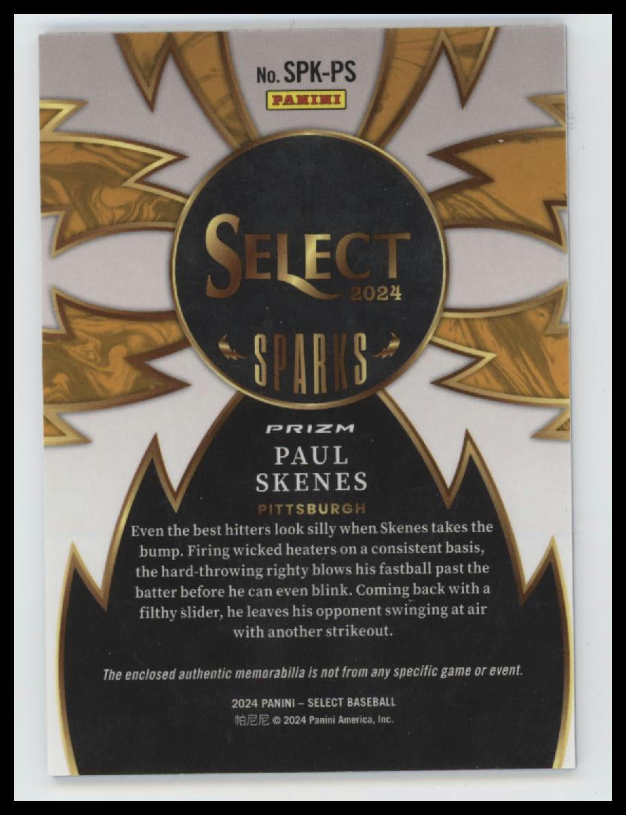 2024 Panini Select Sparks Relics Flash Prizms Paul Skenes #SPK-PS