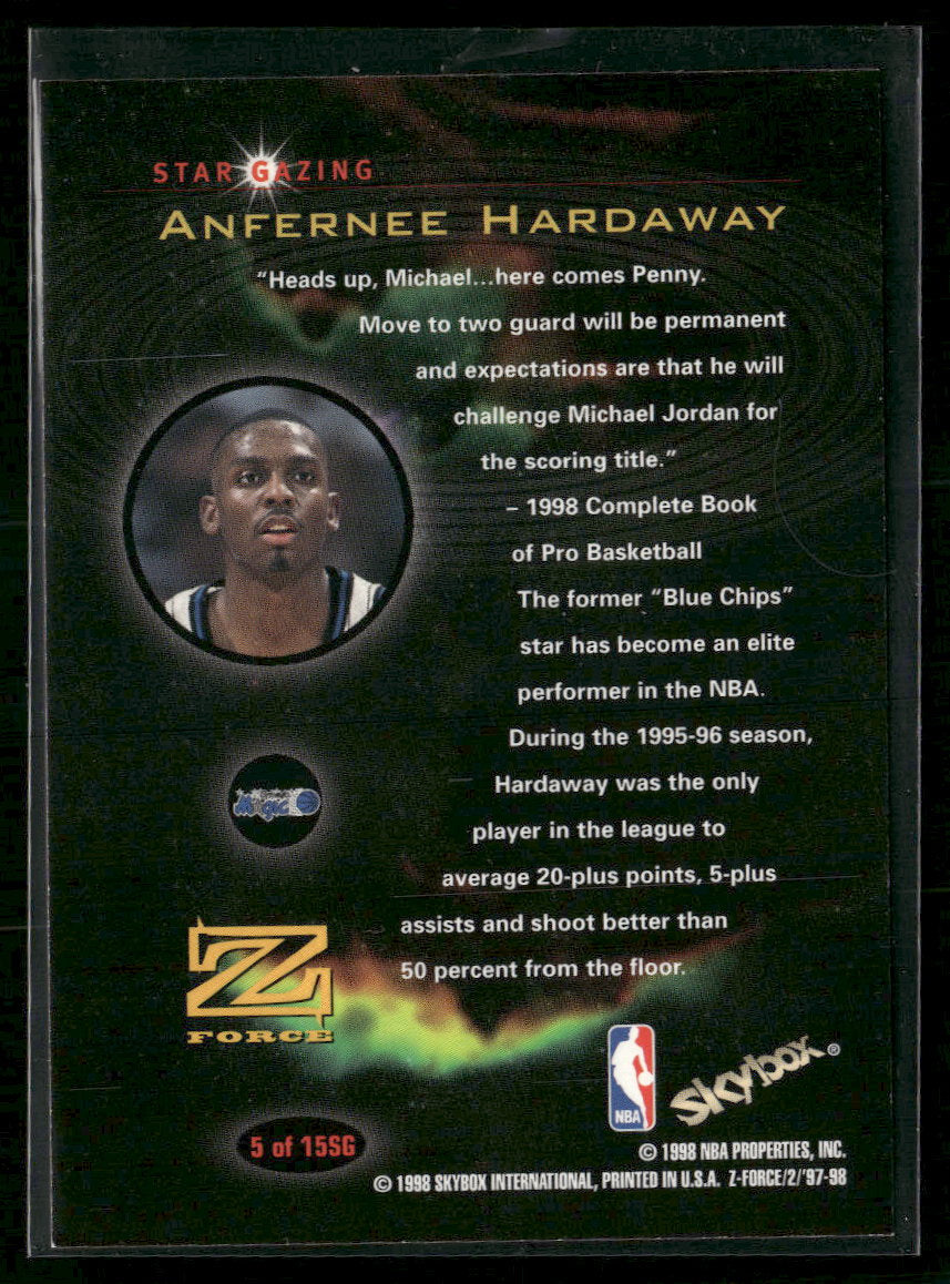 1997-98 SkyBox Z-Force Star-Gazing Anfernee Hardaway #5 SG