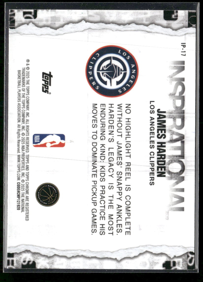 2025-26 Topps Chrome Inspirational Aqua Refractor James Harden #/199 #IP-17