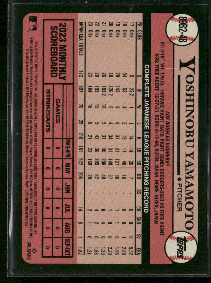 2024 Topps 35th Anniversary Foil (Series Two) Yoshinobu Yamamoto #89B2-48