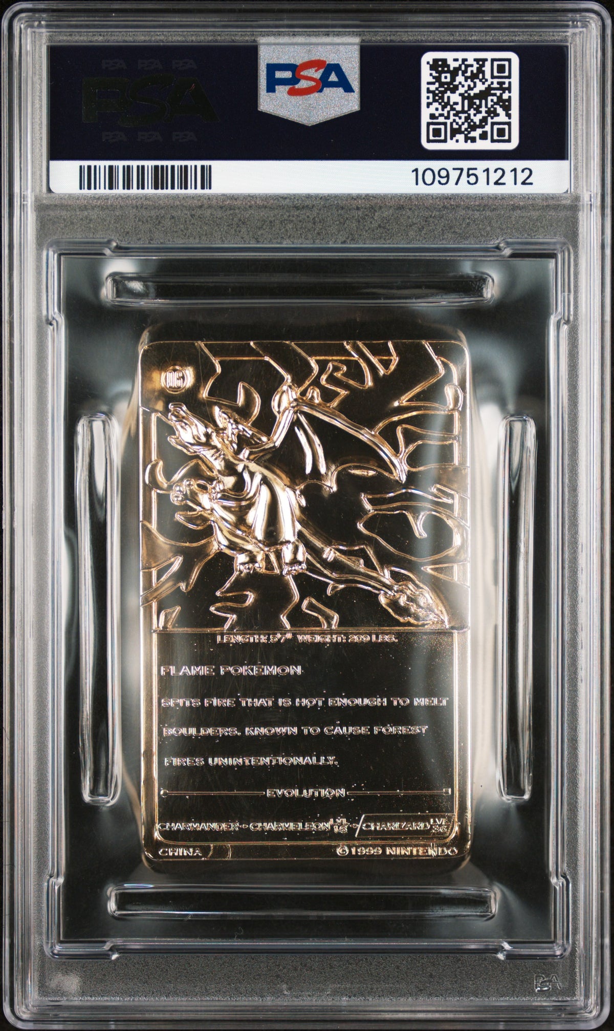1999 Burger King Pokemon Gold Cards Charizard 9 PSA #