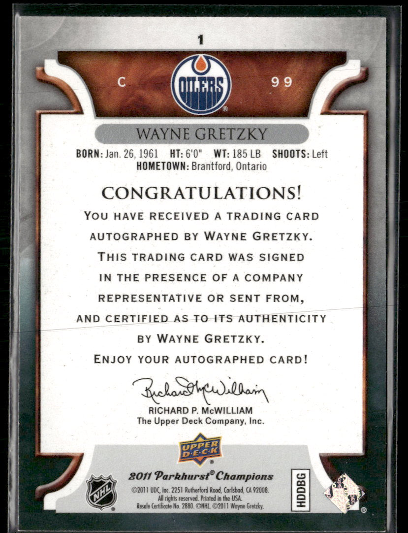 2011-12 Parkhurst Champions Autographs Wayne Gretzky AU #1