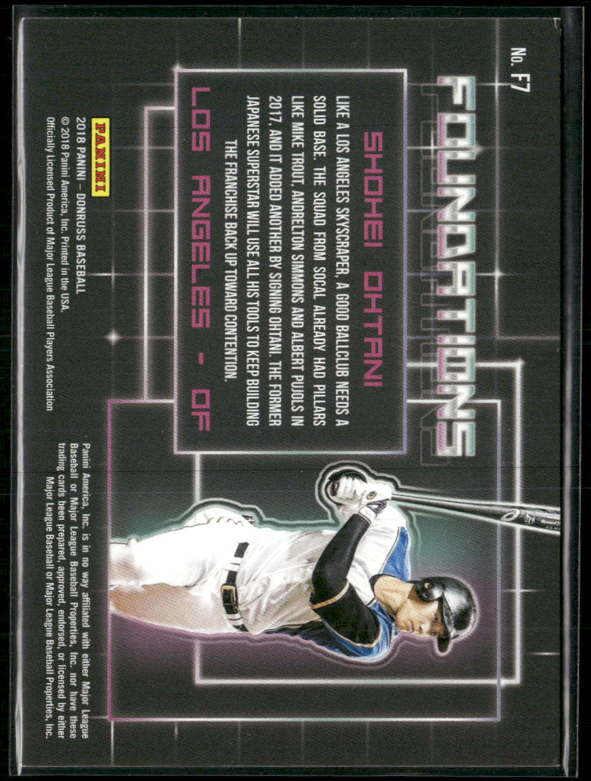 2018 Donruss Foundations Crystal Shohei Ohtani #F7