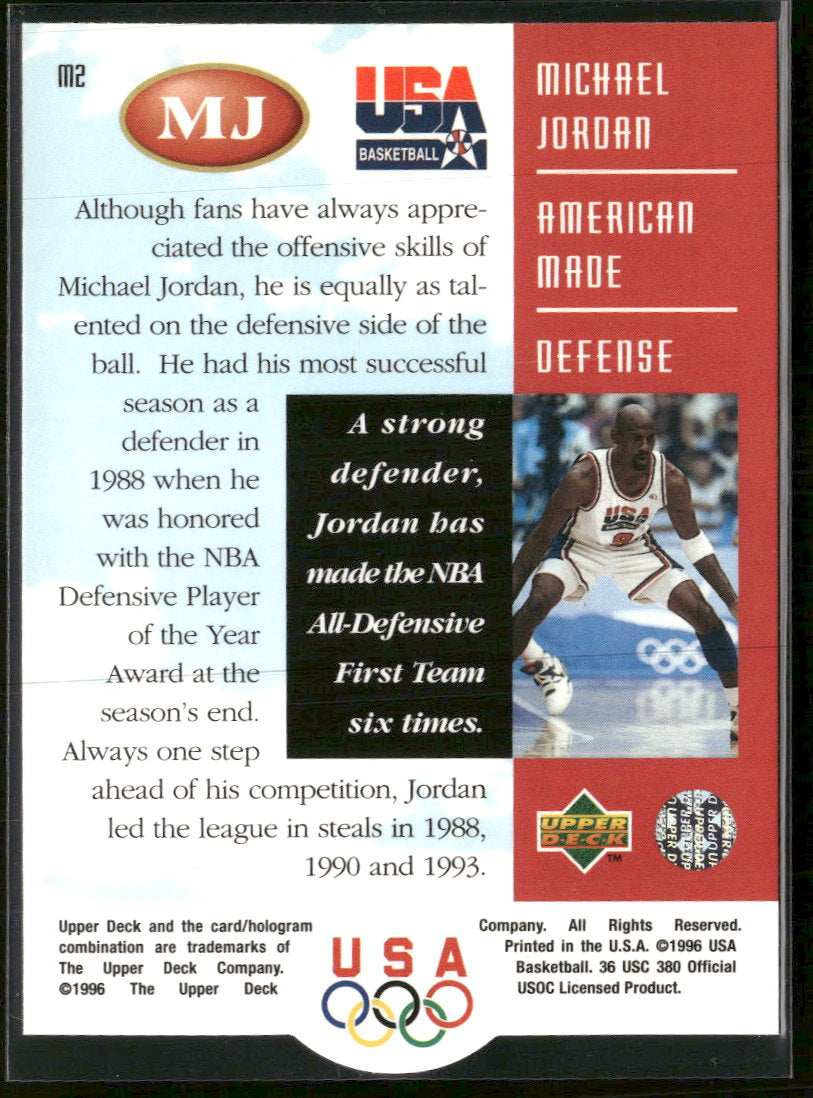1996 Upper Deck USA Michael Jordan: American Made Michael Jordan #M2