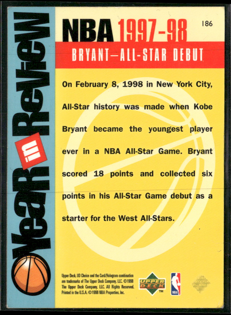 1998-99 UD Choice Kobe Bryant #186