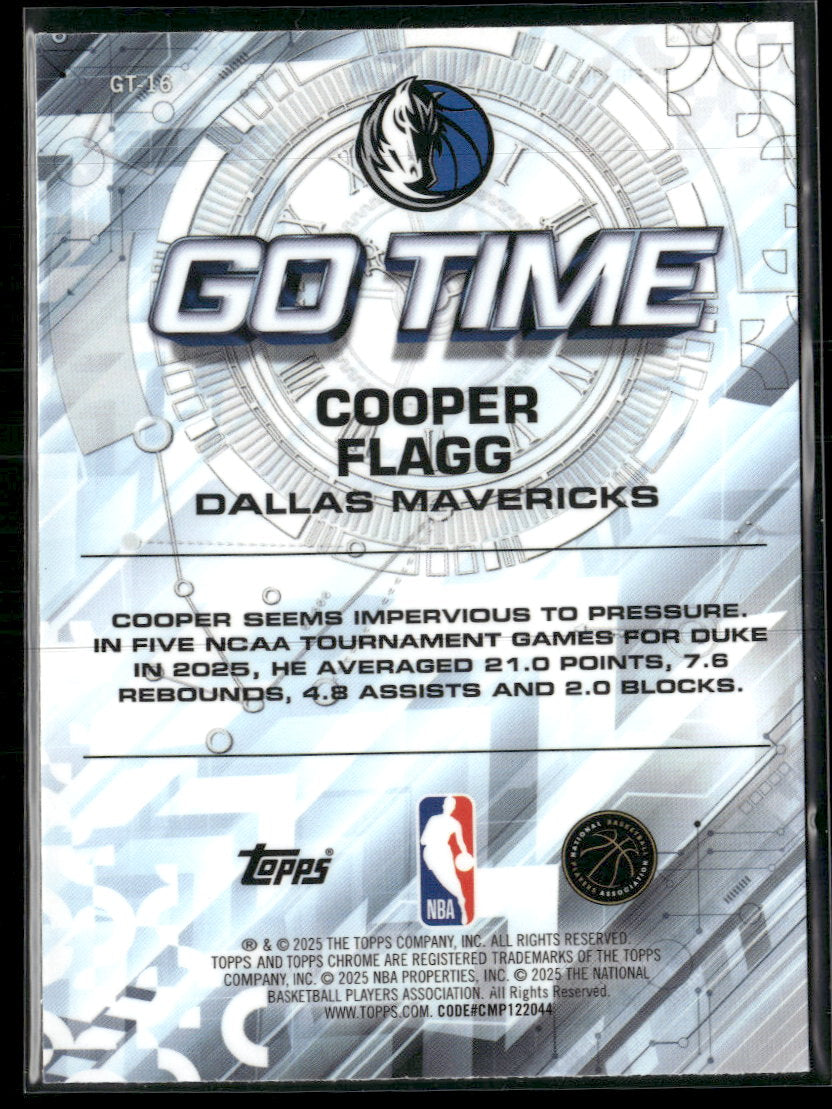 2025-26 Topps Chrome Go Time Cooper Flagg #GT-16