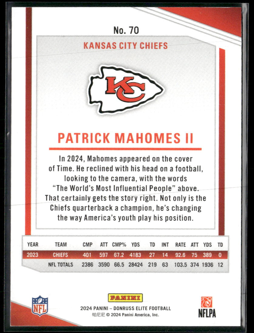 2024 Donruss Elite Status Explosion Patrick Mahomes II #/875 #70