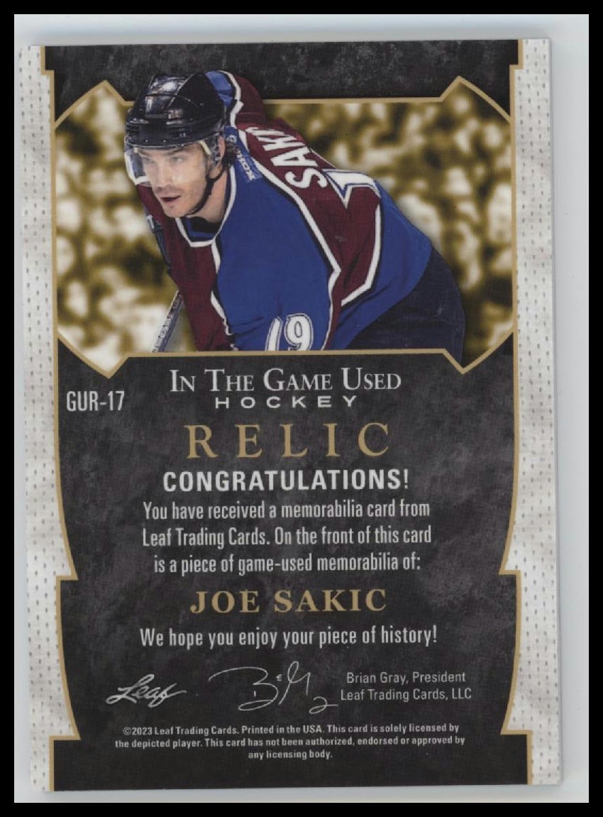 2022-23 Leaf In The Game Use Relics Purple Foil Pat LaFontaine #/45 #GUR-30