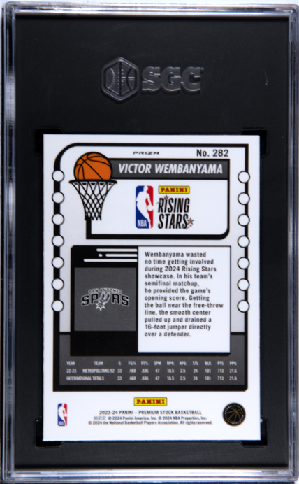 2023-24 Panini Hoops Premium Stock Premium Prizm Victor Wembanyama 9.5 SGC #282