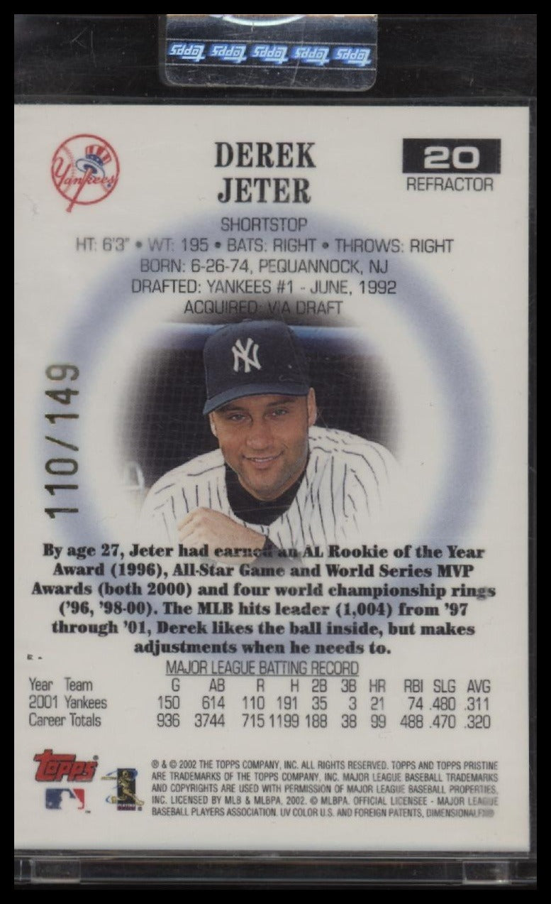 2002 Topps Pristine Refractor Derek Jeter #/149 #20