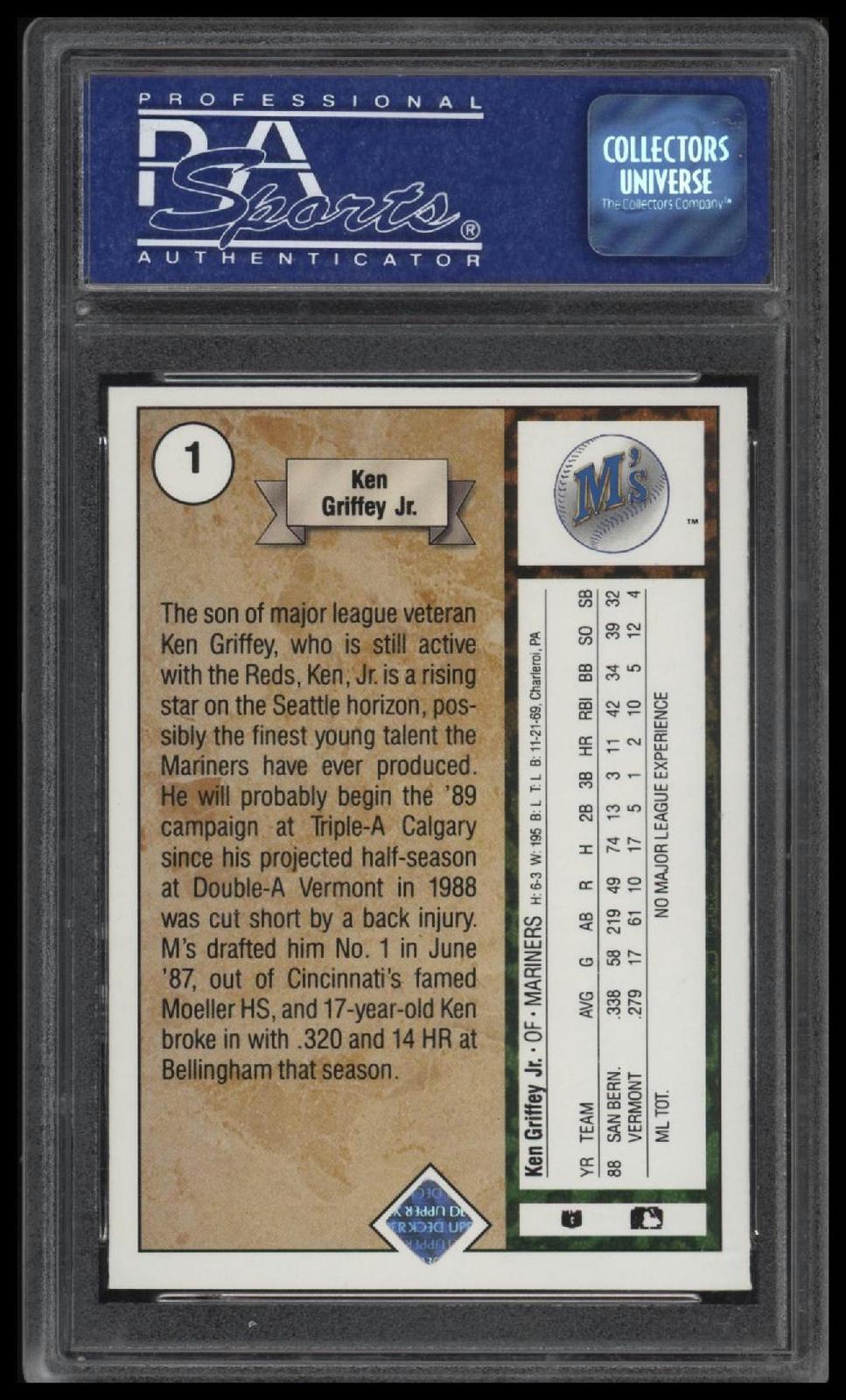 1989 Upper Deck Star Rookie Ken Griffey Jr. 7 PSA #1