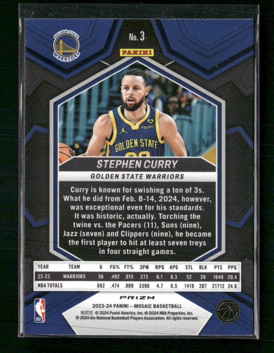 2023-24 Panini Mosaic Reactive Yellow Stephen Curry #3