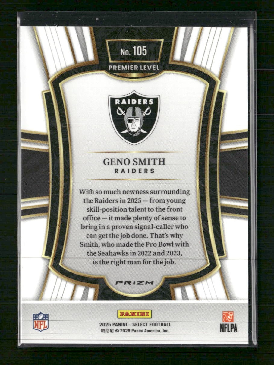 2025 Panini Select Zebra Prizm Geno Smith #105