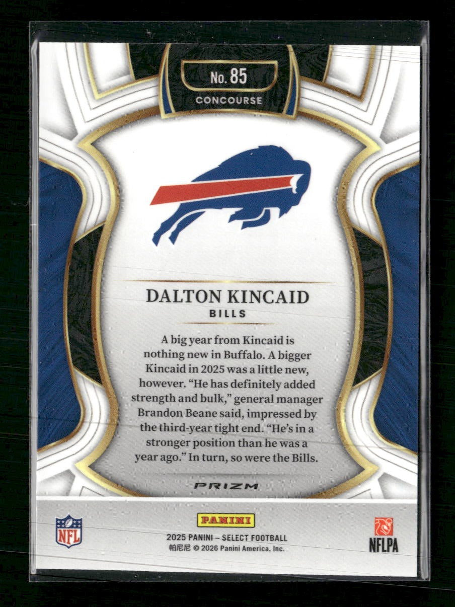 2025 Panini Select Zebra Prizm Dalton Kincaid #85